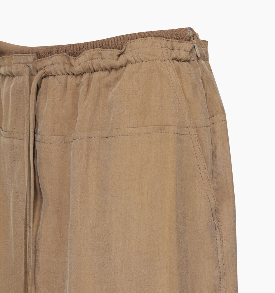 Camel flowy skirt with drawstring - sisley k gonne longuette - Camel | Sisley K image number 3